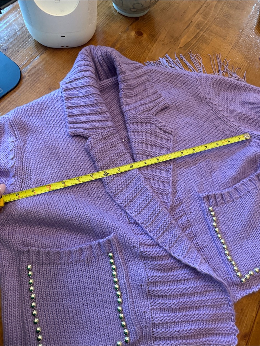 Understated Leather Revolve Small Cropped Rodeo Sweater Jacket Lilac - Picture 13 of 14